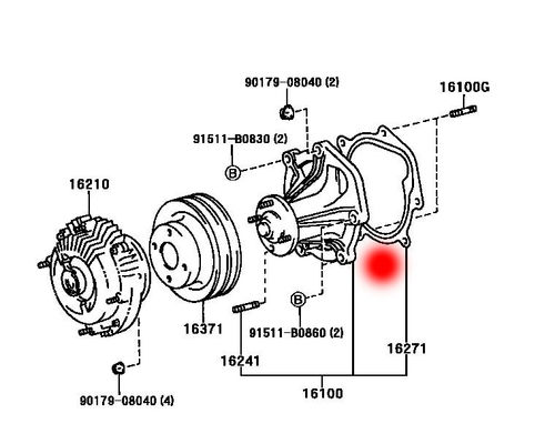 OEM 16100-69325 16100-69415 WATER PUMP FOR TOYOTA LAND CRUISER 1FZ-FE