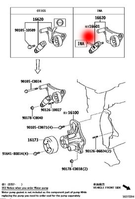 OEM 16601-28050 1660128041 BELT ADJUSTER SHOCK FOR TOYOTA AVENSIS ESTATE
